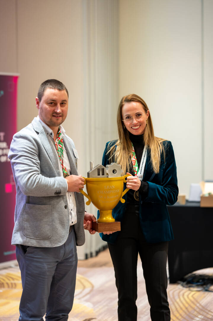 Lean Champions winners with the challenge trophy
